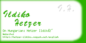 ildiko hetzer business card